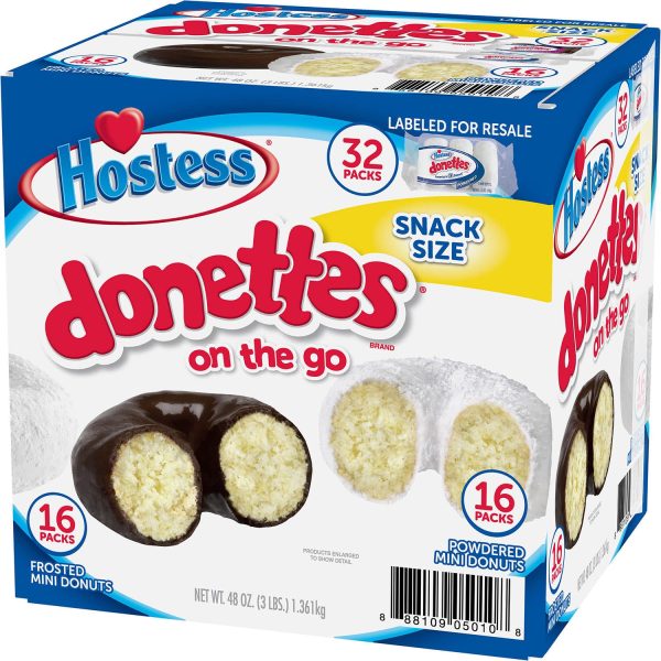 Hostess Mini Powered Donettes and Frosted Chocolate Mini Donettes (1.5oz   32pk) For Discount