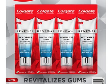 Colgate Renewal Gum Toothpaste, Whitening Restoration, Cool Mint Gel Formula (3.2 oz., 4 pk.) For Discount