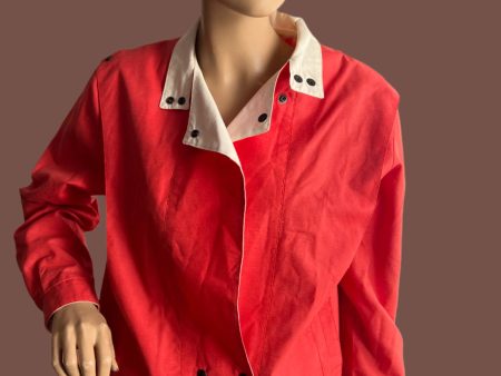 1970s LADY ANN RED AND CREAM JACKET Online Hot Sale