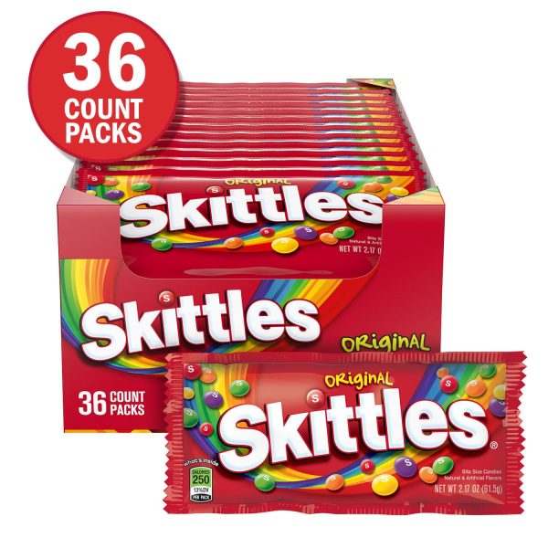 Skittles Original Candy, Full Size, Bulk Fundraiser (2.17oz, 36pk) Hot on Sale