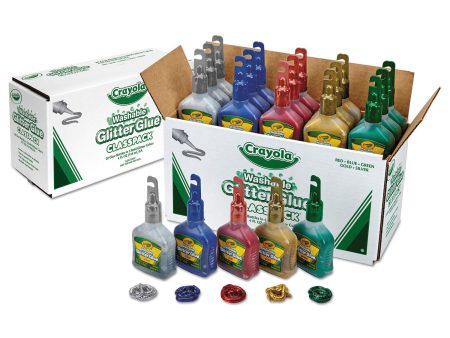 Crayola Glitter Glue Classpack, 4 oz, Liquid Arts Crafts Glue, 20 per Set Online now