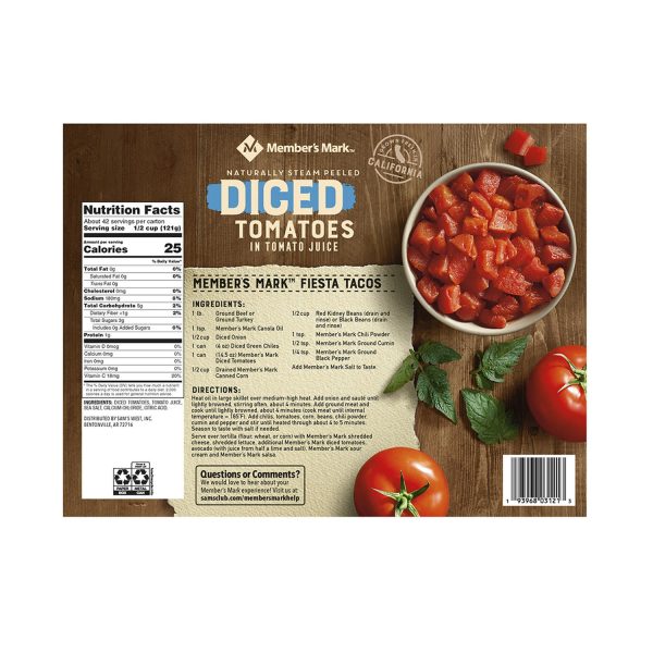 Member s Mark Diced Tomatoes In Tomato Juice (14.5 oz., 12 pk.) Online Sale