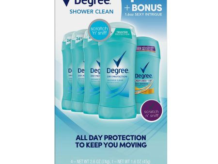 Degree Dry Protection Deodorant, Shower Clean (2.6 oz., 4 pk. + 1.6 oz. Sexy Intrigue) For Cheap