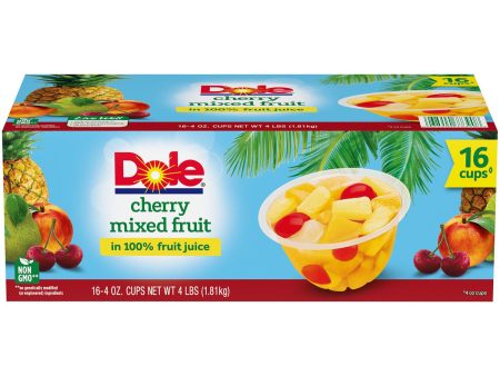 Dole Fruit Bowls Cherry Mixed Fruit in 100% Fruit Juice (4 oz., 16 ct.) Supply