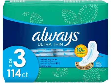 Always My Fit Ultra Thin Size 3 Extra Long Super Pads With Wings Unscented (114 ct.) Discount