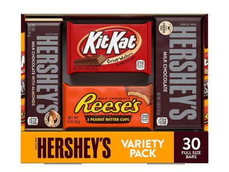 Hershey s, Kit Kat and Reese s Assorted Milk Chocolate Candy, Bulk Variety Pack (45 oz., 30 ct.) Discount