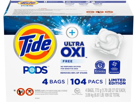 Tide PODS Plus Ultra Oxi Free Liquid Laundry Detergent Pacs (104 ct.) Cheap