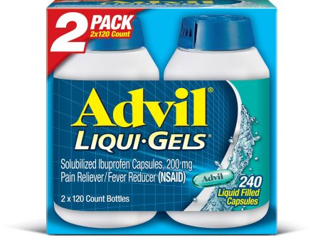 Advil Liqui-Gels Pain Reliever Fever Reducer Liquid-Filled Capsule, 200mg Ibuprofen (120 ct., 2 pk.) on Sale