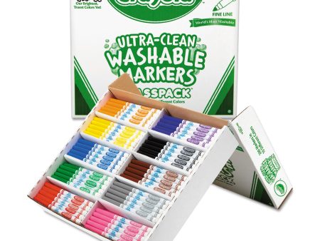 Crayola® Washable Classpack Markers, Broad Point, Assorted, 200 Box Online Sale