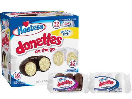 Hostess Mini Powered Donettes and Frosted Chocolate Mini Donettes (1.5oz   32pk) For Discount