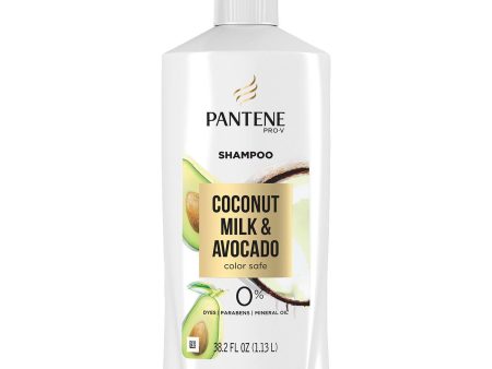 Pantene Pro-V Paraben Free, Dye Free, Mineral Oil Free Coconut Milk and Avocado Moisturizing Shampoo for Dry Hair (38.2 fl. oz.) Fashion