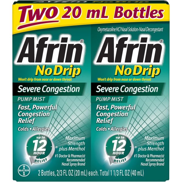 Afrin No Drip Severe Congestion Nasal Spray (20 ml each, 2 pk.) Online Hot Sale