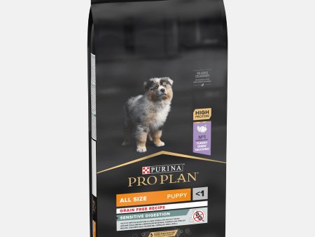 PRO PLAN All sizes Puppy for Sensitive Digestion with OPTIDIGEST Turkey Dry Food 12KG Online now