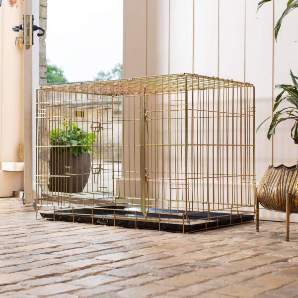 Heavy Duty Deluxe Dog Crate in Iridescent Gold by Lords & Labradors Supply